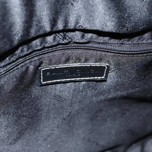 BALENCIAGA Tote Bag Canvas Leather Black Silver Auth bs16562 - Picture 14 of 16